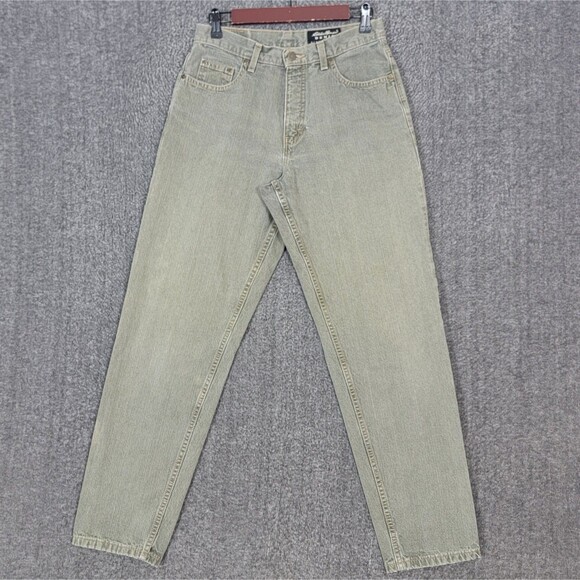 Eddie Bauer Jeans Womens 8 Sage Olive Green Straight Leg Preppy Denim - Picture 1 of 15
